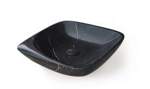 Vasque pierre naturelle noire Marquine poli
