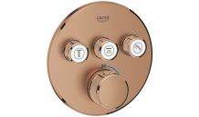 Mitigeur b/d rond Grohtherm SmartControl cuivré